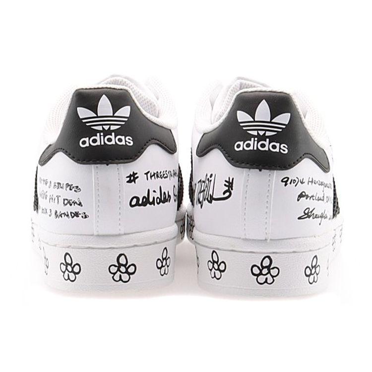 adidas Superstar Sharpie Pack — Бело-черные кроссовки унисекс с граффити Cloud-White Core-Black GV9804