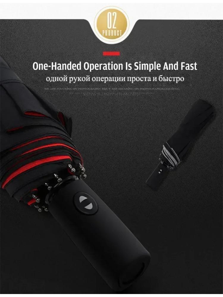 Ветрозащитный двухслойный устойчивый зонт, полностью автоматический зонт от дождя для мужчин и женщин, 10 К, прочный роскошный деловой мужской большой зонтик