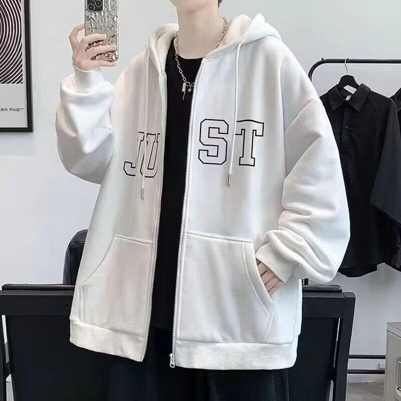2024 Men's Trendy American Letterman Hoodie - Spring & Autumn Loose Fit Jacket