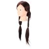 Long Brown Hair Mannequin Head High Temperature Synthetic Hair Styling Practice Training Head for Beauty Teachers