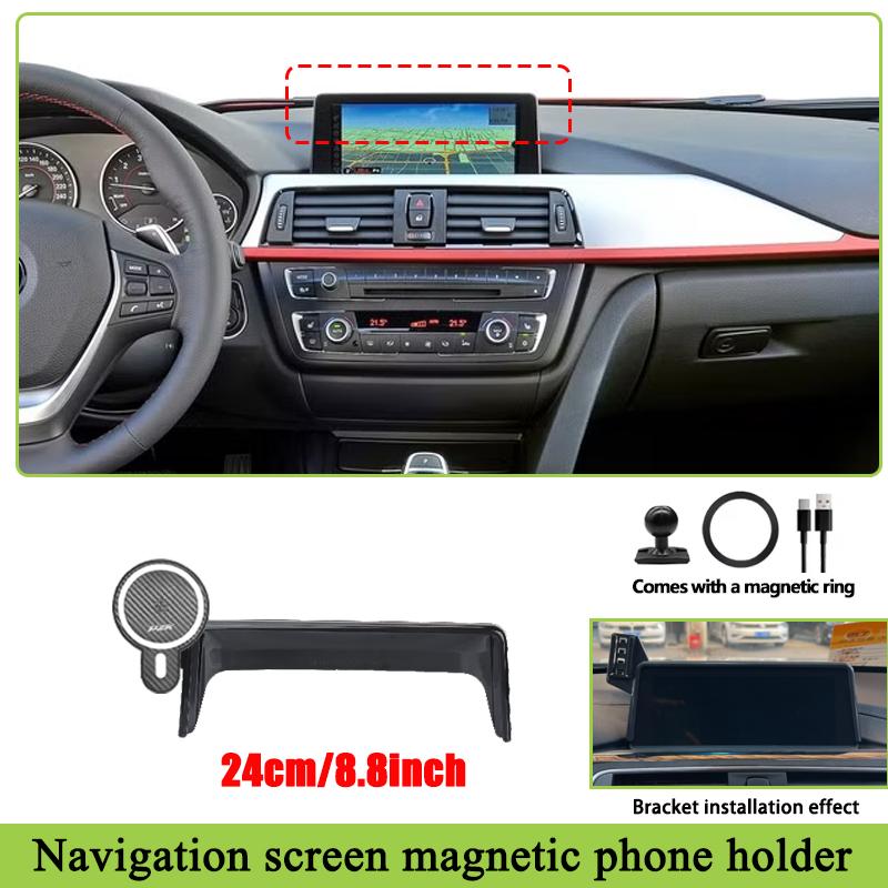 Car GPS 8.8" Screen Phone Holder For BMW 3 Series F30 F31 Accessories 2012~2017 2018 Magnetic Gravity Mount Mobile Support