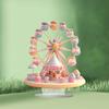 Dessert Ferris Wheel Ornament 2D Flat Acrylic Decoration with Base Non-3D Desktop