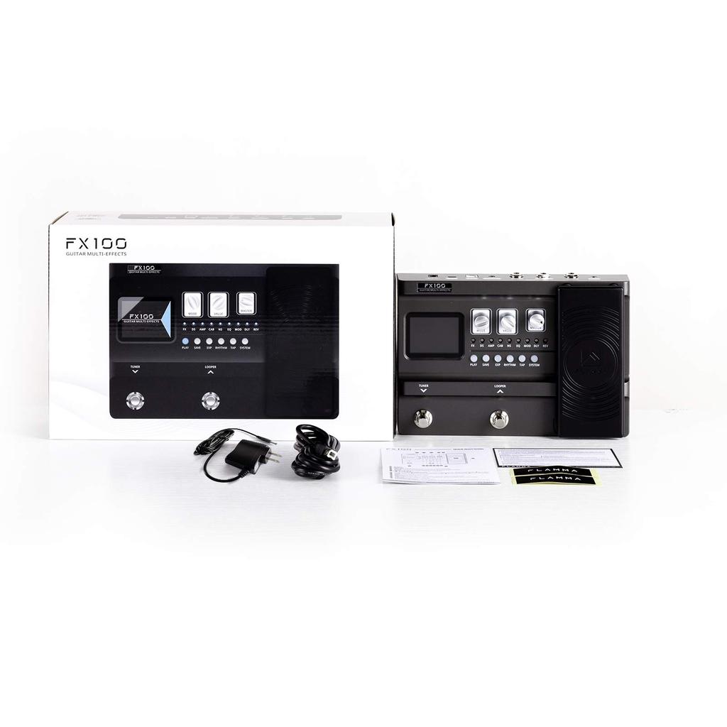 FLAMMA FX100 Guitar Pedal with 151 200 55 Amp 40 Drum and 10 Dark Gray Multi-Effects Effects, 80-Second Looper, Presets, Models, Machines, Metronomes,