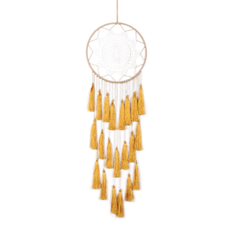 Boho Tassel Dream Catchers Handmade Wall Hanging Cotton Thread Ornament Craft For Home Bedroom Decor