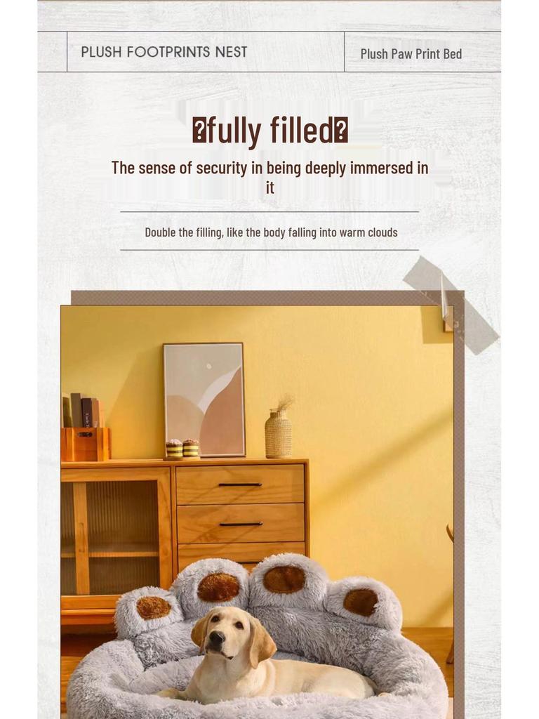 Теплая вельветовая лежанка для собак средних и крупных пород: Корги, Золотистый ретривер - Подушка для сна на диване "Четыре сезона"