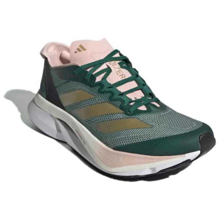 Adidas Adizero Boston 12 Comfortable Versatile Non-Slip Durable Low-Top Running Shoes Women sneaker Green Gray JH9641