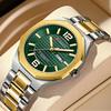 Men's Fashion Sports Calendar Steel Belt Watch Double Calendar Dial Waterproof Luminous Quartz Watch
