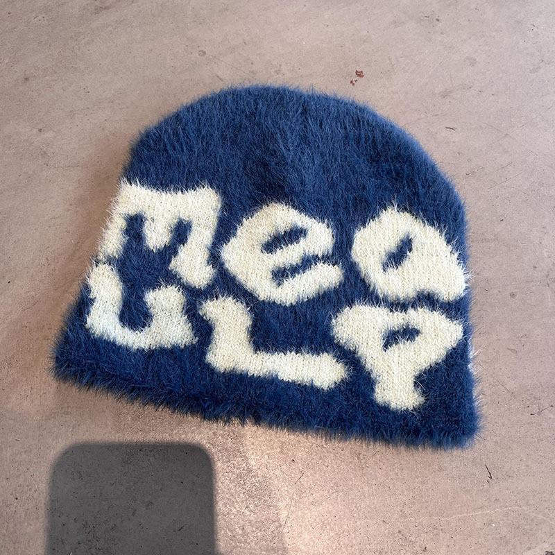 Urban Style Lettered Wool Beanie With Thermal Insulation For Men And Women Cold Weather Gear