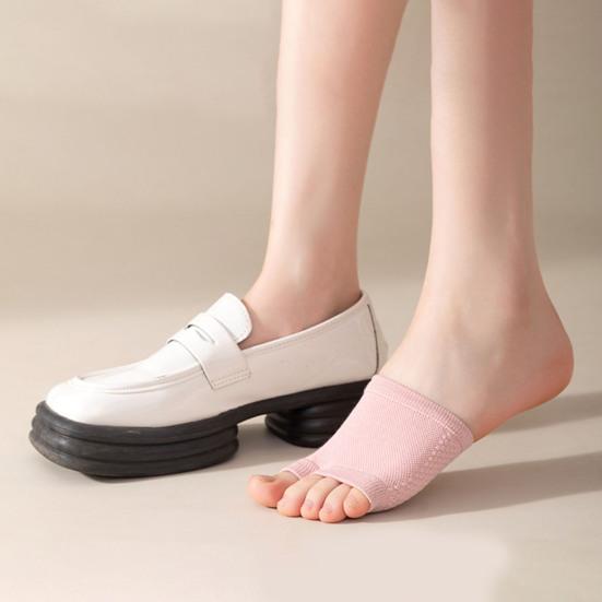 Женские носки с открытым носком, хлопковые, с полуноском, бесшовные, плоские, носки-лодочки, эластичные, массажные носки для передней части стопы, для облегчения боли