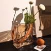 Creative Glass Vase Bag Shape Leather Handbag Terrarium Transparent Hydroponics Flower Pot Home Decoration Accessories