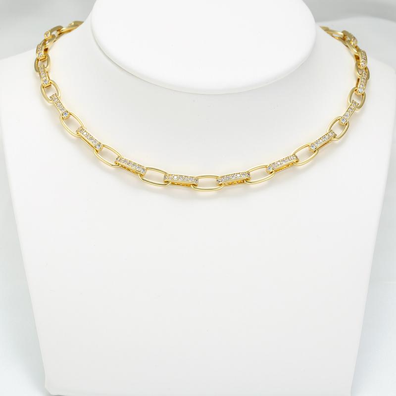 ZHUKOU simple link shape necklaces for women Trendy 2023 new in necklace women fashion choker Jewelry wholesale VL280