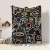 1pc Colorful Sketch Pattern Blanket Warm, Cozy, And Soft, Suitable for Sofas, Beds, Cars, And Office Use.Perfect for Camping And Travel, Making It a G