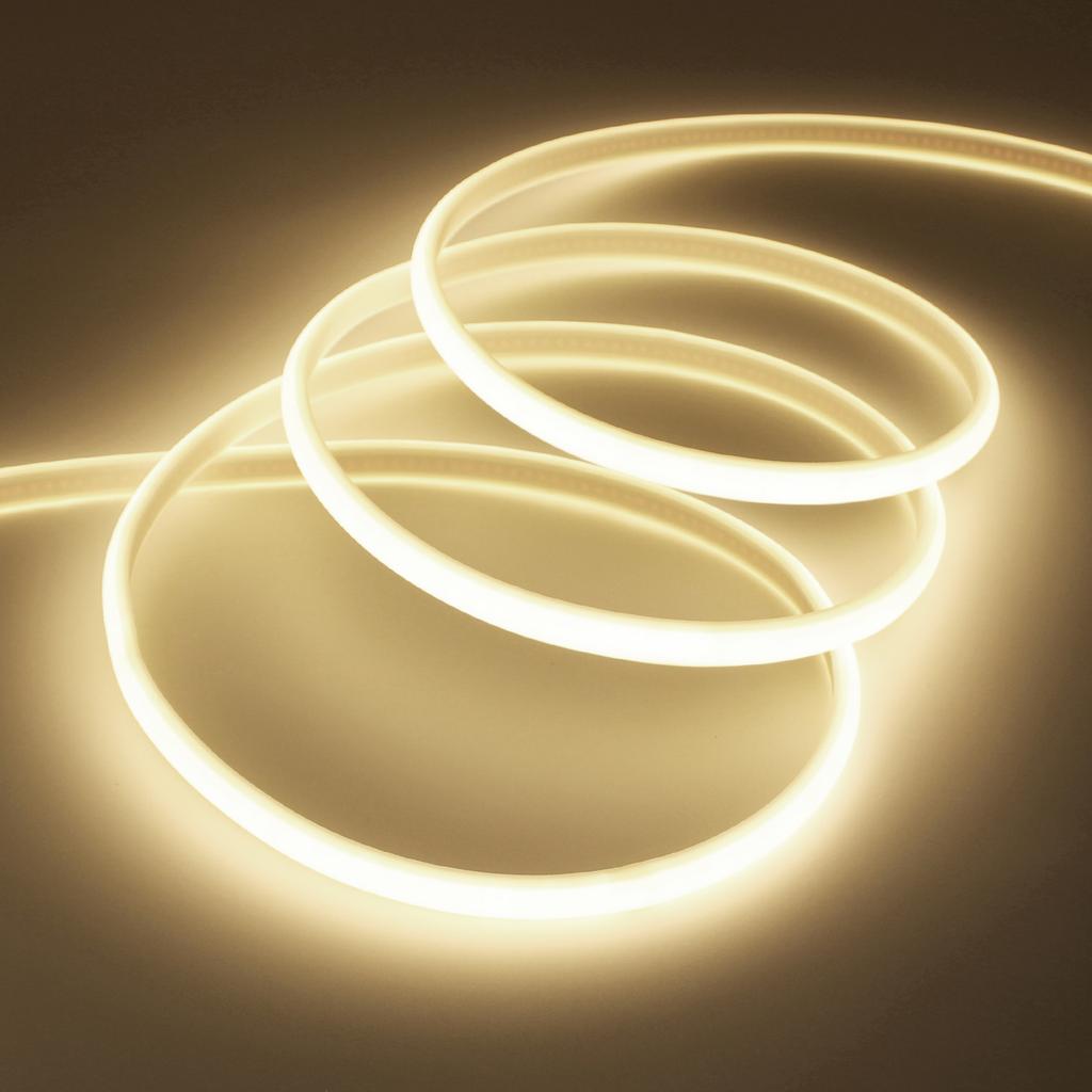 AC 110V 220V COB LED Strip Waterproof EU UK US Kit 3000K 4000K 6000K Garden Home Decor High Bright Flexible Ribbon Neon Light