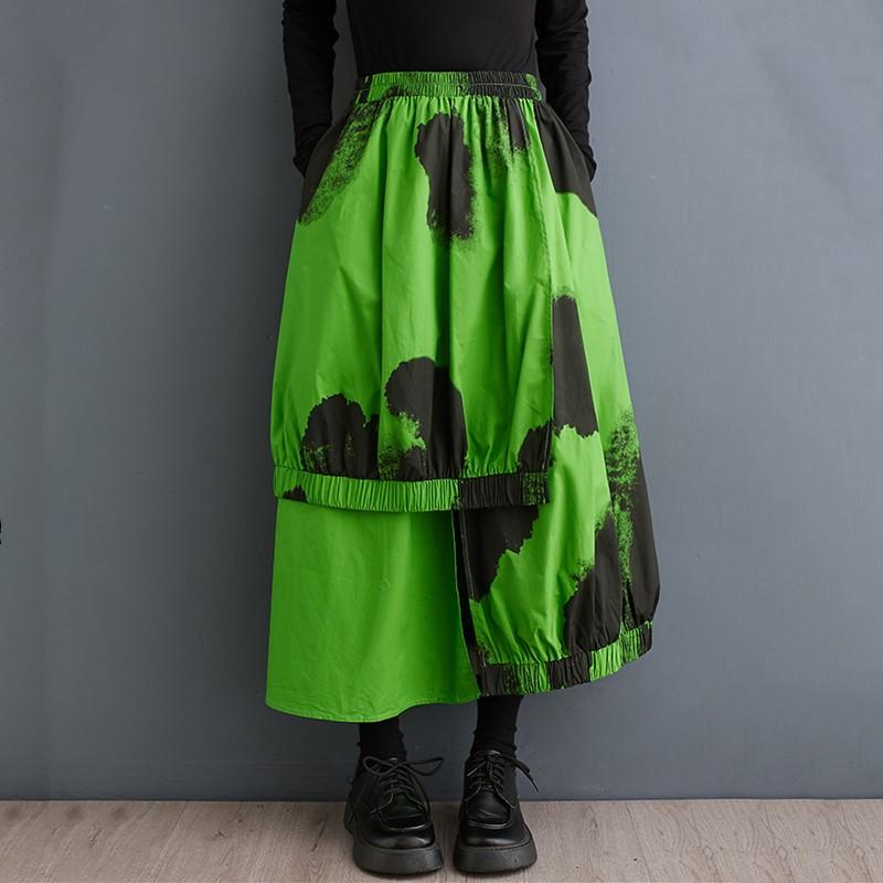 Хлопковая винтажная свободная длинная женская юбка больших размеров с высокой талией, весна-лето-осень