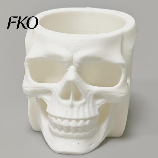 Gothic Style Gift for Him Skull Shape Pen Holder, Large Capacity Desktop Organizer, Matte Creative Statue Organizer Finish PLA Storage Cup Pens