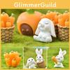 Charming Rabbit Eat Carrot Diy Resin Figurine For Exquisite Micro Landscape Decoration