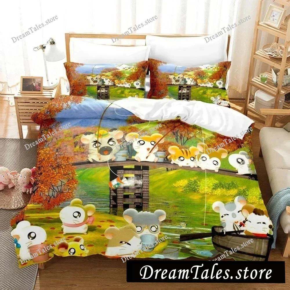 3D Печатный Мультяшный Животный Hamtaro Комплект Постельного Белья Односпальный Полуторный Полный Queen King Размер Комплект Постельного Белья Взрослый Детский Спальня Пододеяльник Комплекты