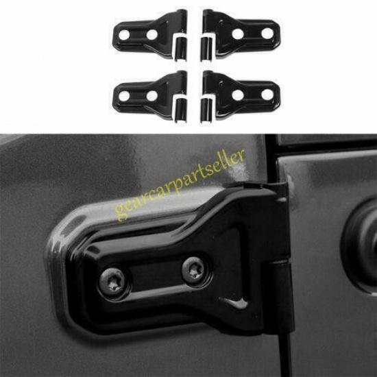 For Jeep Wrangler JL 18-2024 Glossy Black Exterior Car Door Hinge Cover 8PCS