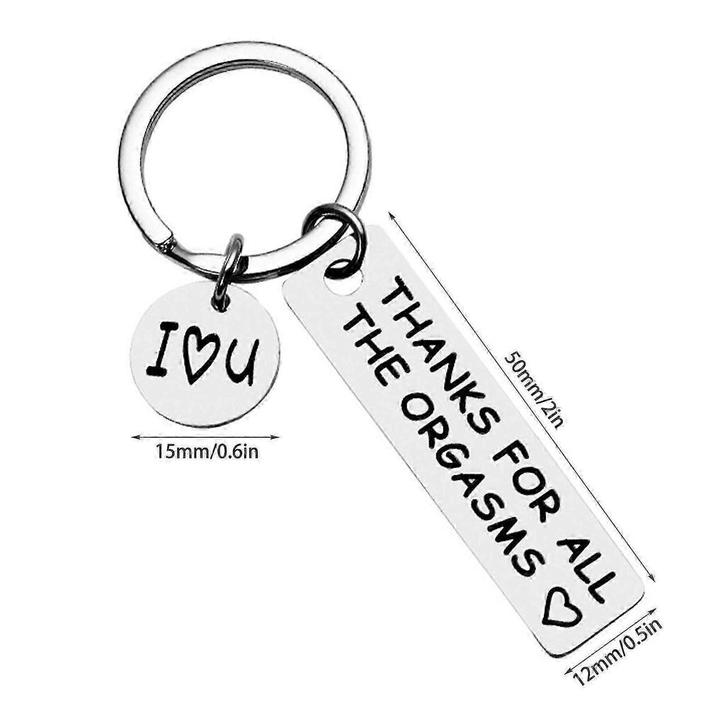 Couple Keychain Gifts for Boyfriend Girlfriend Thank You All the Orgasms Keyring Valentine's Day Gifts for Husband Wife