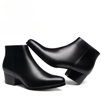 Роскошные мужские ботильоны из натуральной кожи, мужская обувь, модные туфли с острым носком, свадебные мужские туфли, простые ботинки с боковой молнией для мужчин