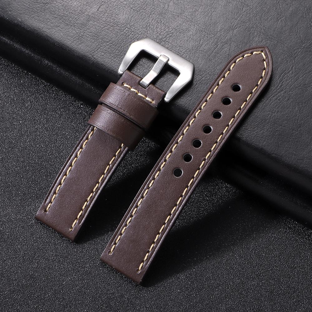 High Quality Genuine Leather Watch Band for Panerai Cowhide Oil Wax Strap Men Sport Bracelet Watchband 20mm 22mm 24mm Band Belt