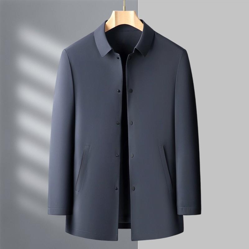Jacket Men's Spring and Autumn Lapel High-end Coat Business Middle-aged and Elderly Men's Top