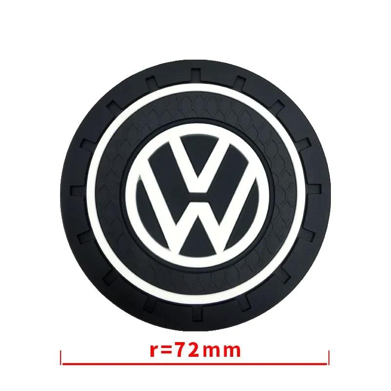 2026 Hot For Volkswagen VW 2Pcs Car Anti Slip Coaster Anti-noise Water Cup Pad Cushion Car Styling For Volkswagen VW Jetta Rline