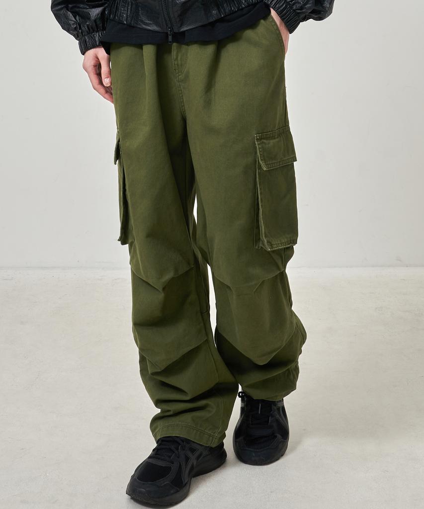 AOTT Cotton Wide Cargo Pants Khaki