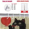 Funny Japanese Cat Shower Curtain Vintage Fun Cool Cute Black Cat Art Shower Curtain Asian Japan Sunset Anime Ocean Wave Unique