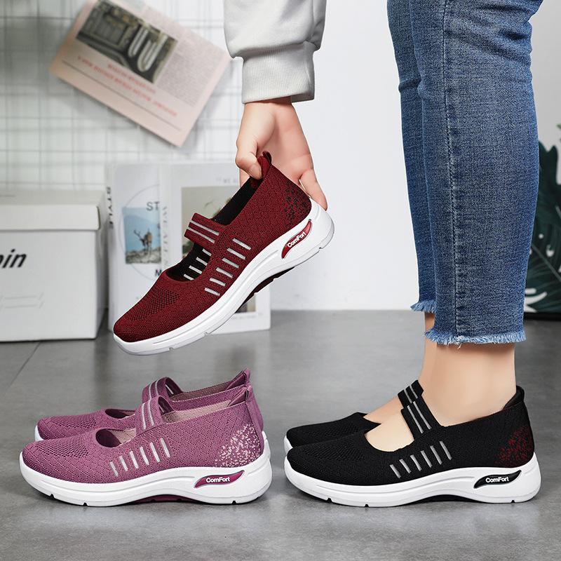 Мода 2024 года, новые сетчатые туфли Мэри Джейн на платформе, белые полосатые кроссовки, женские лоферы, кроссовки, летние дышащие трикотажные балетки