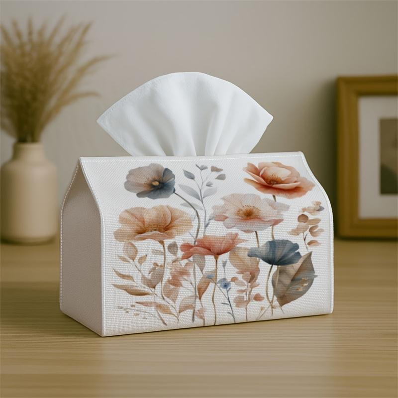 1pc Tissue Box Holder with Rustic Western Design-Dog Landscape Sunset Brown, Durable Polyester, Ideal for Kitchen, Living Room, Bedroom, Bathroom, Car