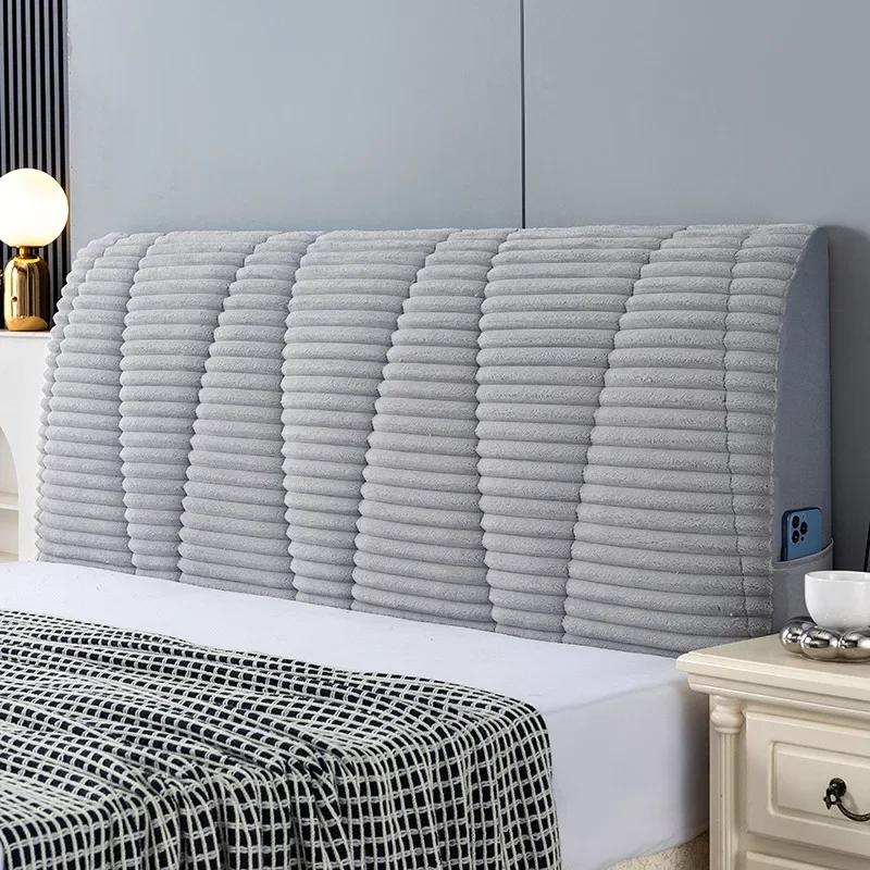 1 шт., все включено, зимний утолщенный стеганый чехол для изголовья кровати, мягкий бархатный чехол для изголовья кровати, чехол для защиты спинки кровати от пыли