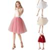 Women Tulle Skirt 3 Layers Tulle Elastic Waist A-Line Skirt Ladies Wedding Prom Party Short Half Dress Tutu Skirt