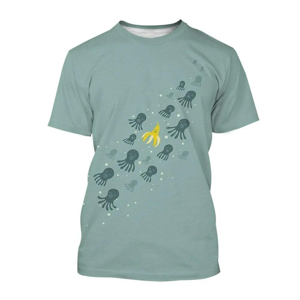 Funny Banana Print Kids T-shirt Summer Fashion Fruit Unisex Personalized Hip-hop Casual Short Sleeve Boys Tops Tees Girl Clothing