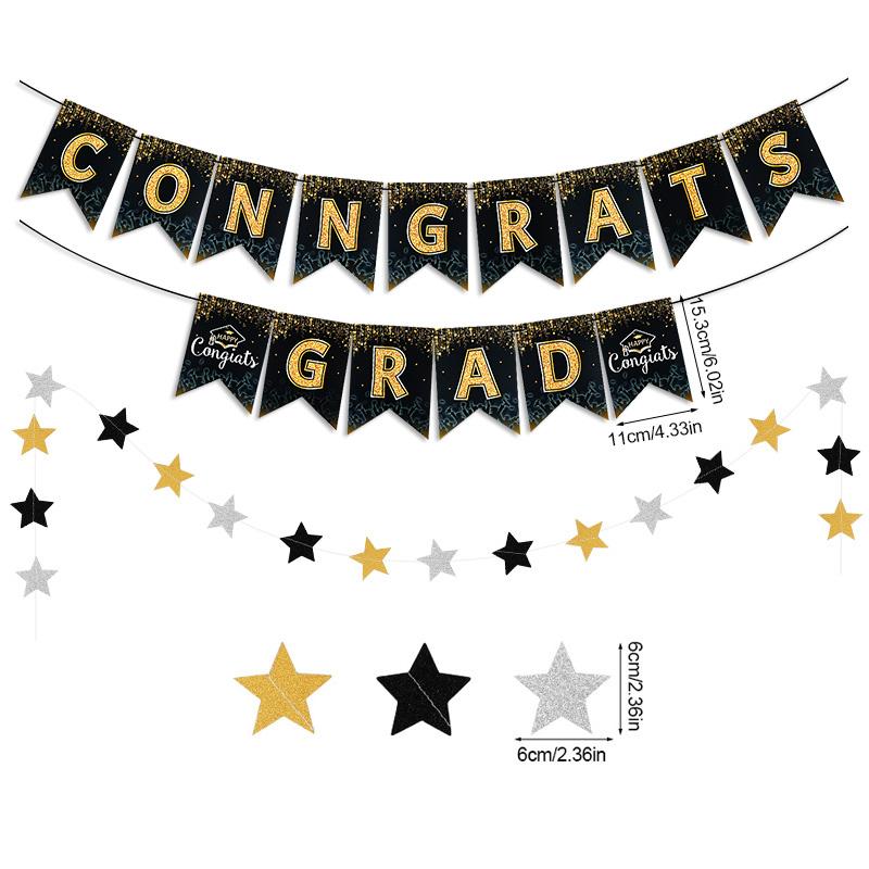 2025 Graduation Banner Garland Star Bunting Set Graduate Congratulation Congrats Paper Garland Flags Party Supplies You Did It