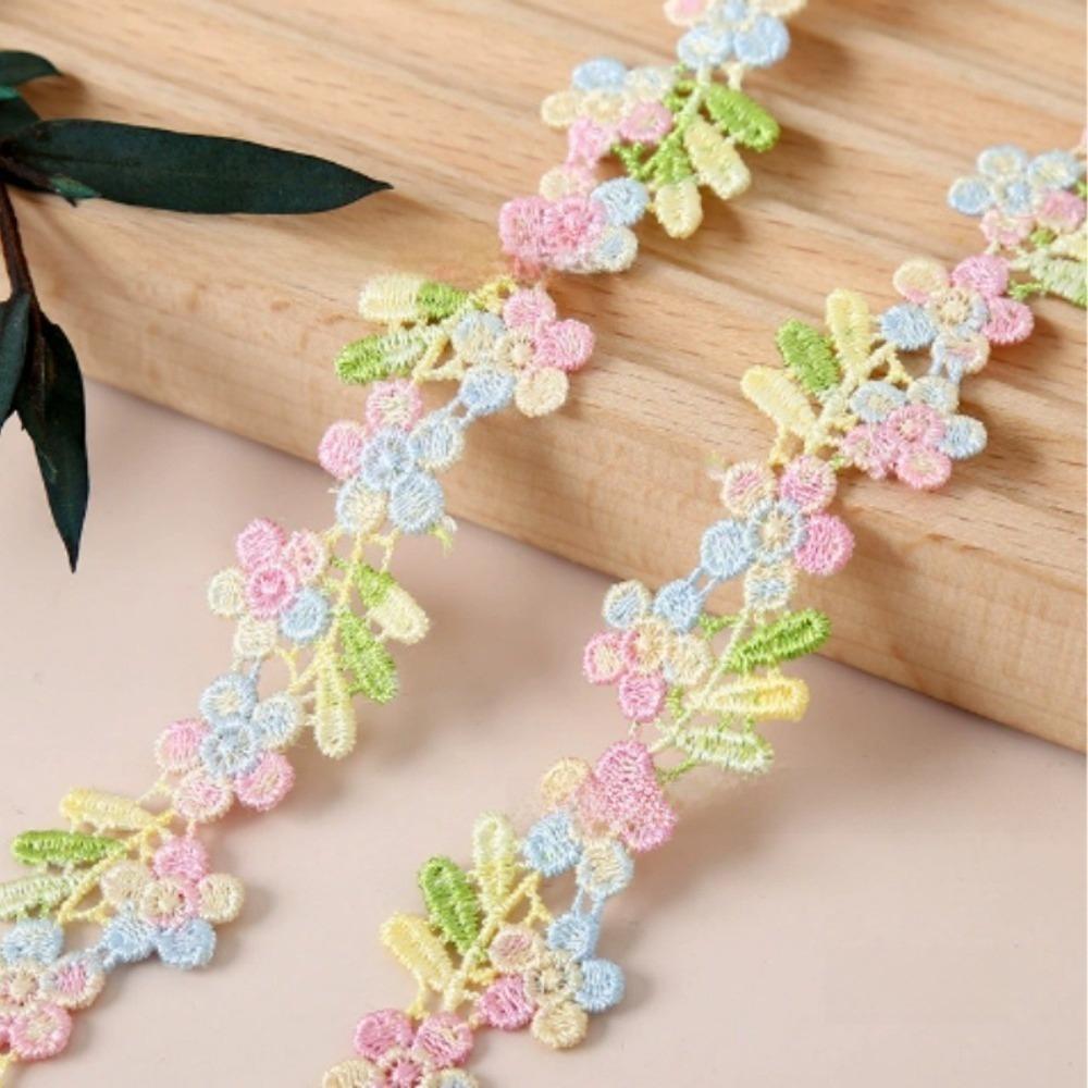 Water-soluble Flower Lace Trim 2cm Wide Small Floral Lace Embroidered Lace Trim Sewing Projects
