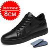 Кроссовки мужские, увеличивающие рост, стелька 8 см, белые, черные, высокие, мужские, для отдыха, модные, кожаные, спортивные, размер плюс 44