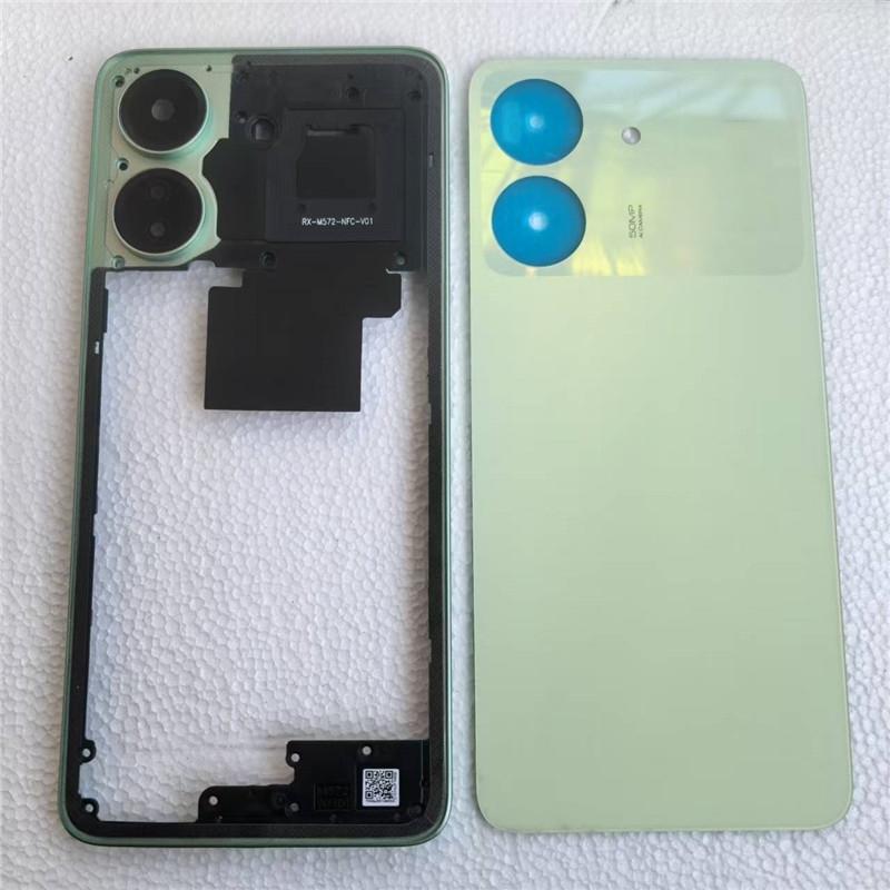 Полный корпус для POCO C65 2310FPCA4G Задняя крышка аккумулятора + Средняя рамка с объективом камеры