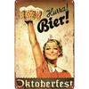 1pcs Oktoberfest Bier Metal Wall Art, German Beer Festival Decor for Bars, Caves (20x30cm), Vintage Tin Signs Home Decor Funny