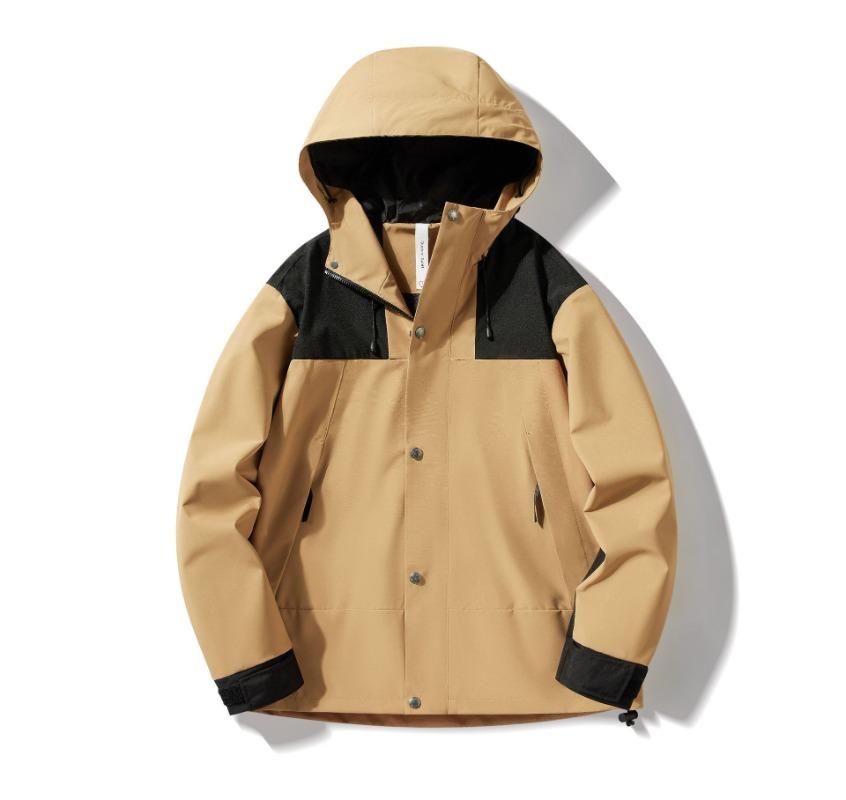 Cozy Up Men's Softshell Jacket with Hood Waterproof Windbreaker Lightweight Rain Shell Jacket for Outdoor Hiking Travel