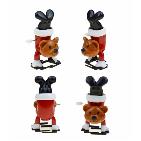 Мини Рождественская заводная игрушка Медведь/Санта Клаус/Снеговик/Олень Заводная игрушка из пластика Бегающие Прыгающие Движущиеся Фигурки для Рождественских Вечеринок