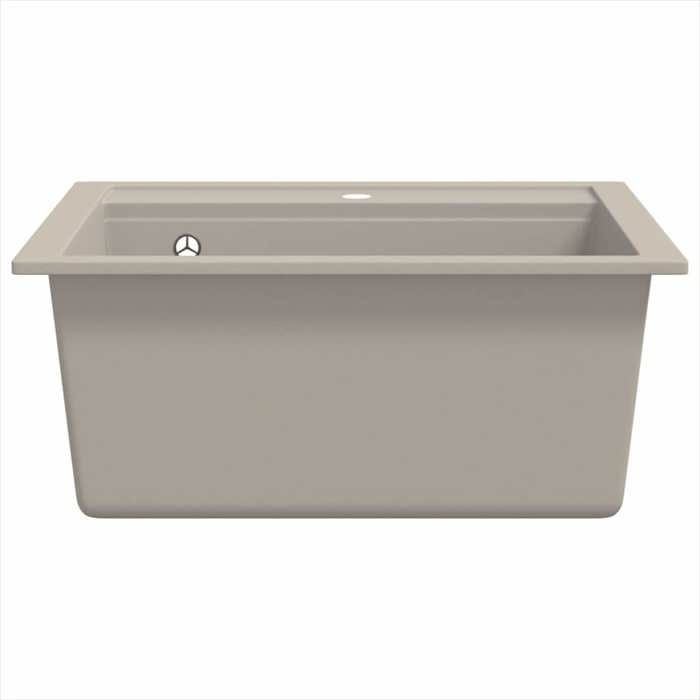 Évier de cuisine - VIDAXL - Beige - Granit - Rectangulaire - 1 bac profond