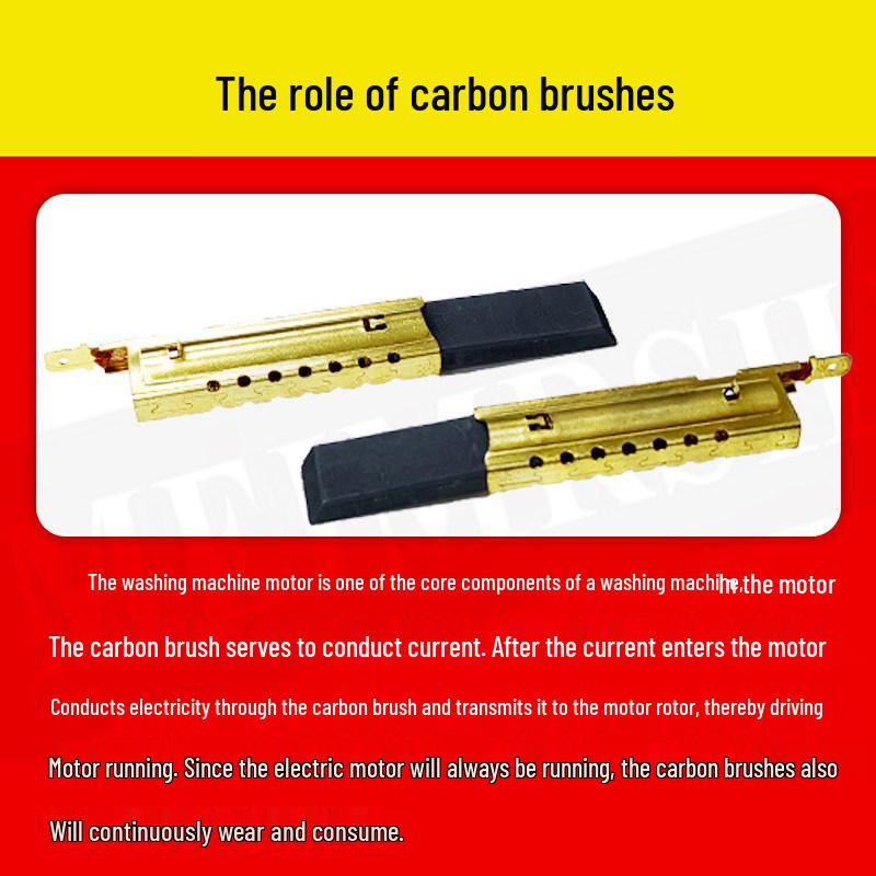 Compatible Carbon Brush for Little Swan, Panasonic, Sanyo, Haier, LG, Siemens Drum Washers with Copper Shell (5x13.5x12.5).