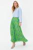 Women's Fashion Ecru Lined Polka Dot Pleated Woven Skirt