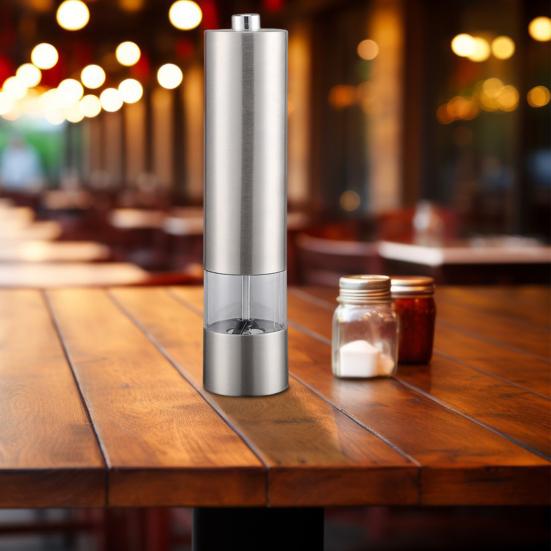 Мельница для перца на батарейках, электрическая мельница для соли, мельница для перца с регулируемой грубостью для домашней кухни