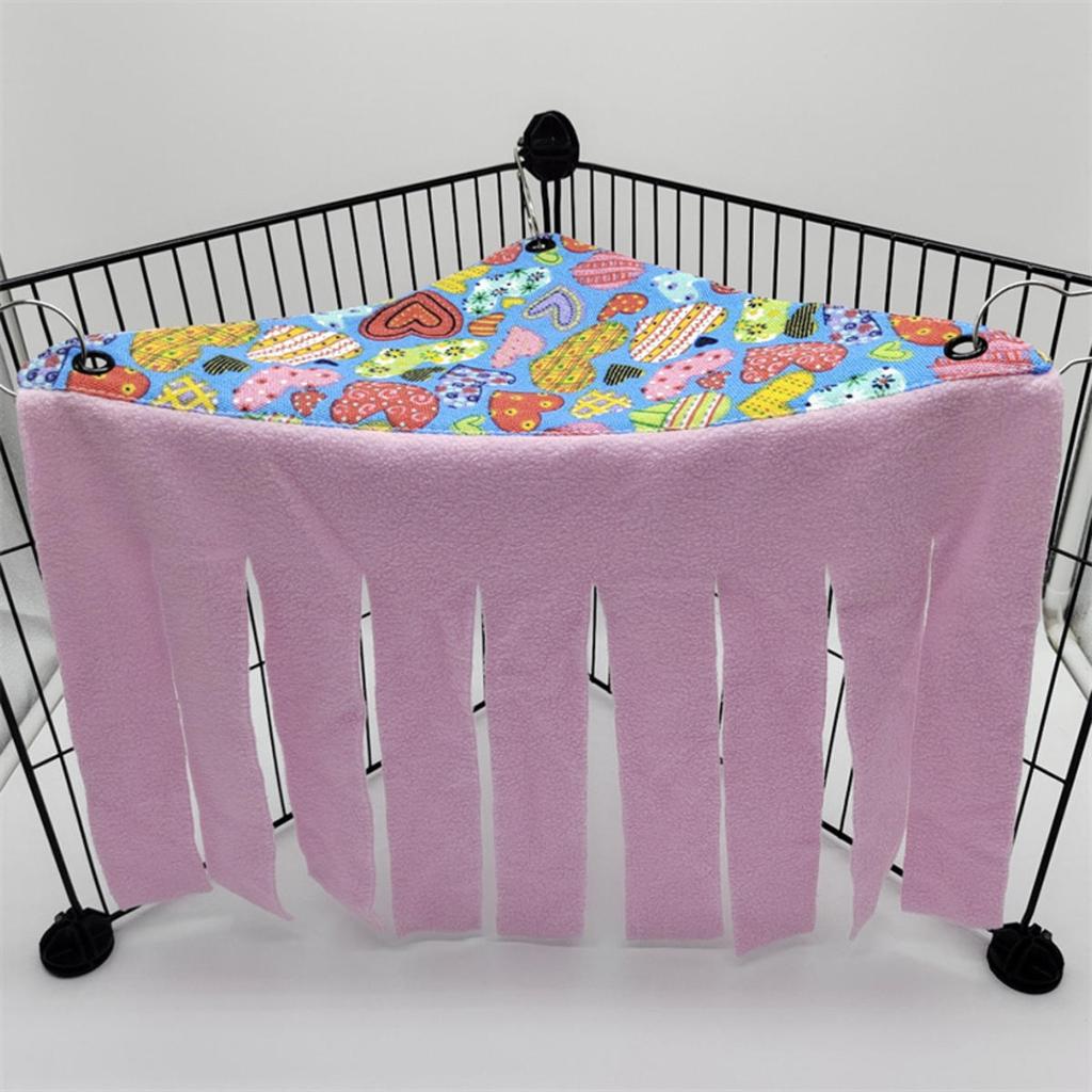 Tassel Strip Pet Tent Hideout for Guinea Pig Hamster Hedgehog Hammock Hanging Bed Corner Nest Mat