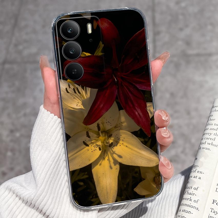 Для Oppo Realme C75 C75x C71 C67 C63 C55 C35 C33 C21Y C20 C15 Прозрачные чехлы для телефона Очаровательные кошачьи узоры Защитная пленка Пылезащитный чехол Для корпуса Oppo