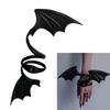 Edgy Black Sturdy PU Leather Chokers Bat Wing Necklace Portable Accessory for Halloween Costumes Daily Use Casual Wear