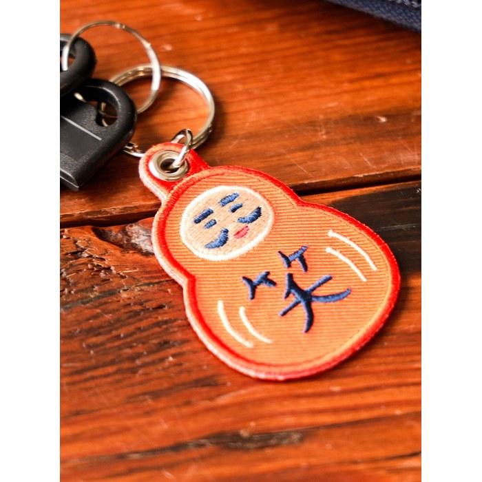 [Beams Japan] Key Holder [Special Order] New Retro Lucky Charm Embroidery Daruma FREE Size