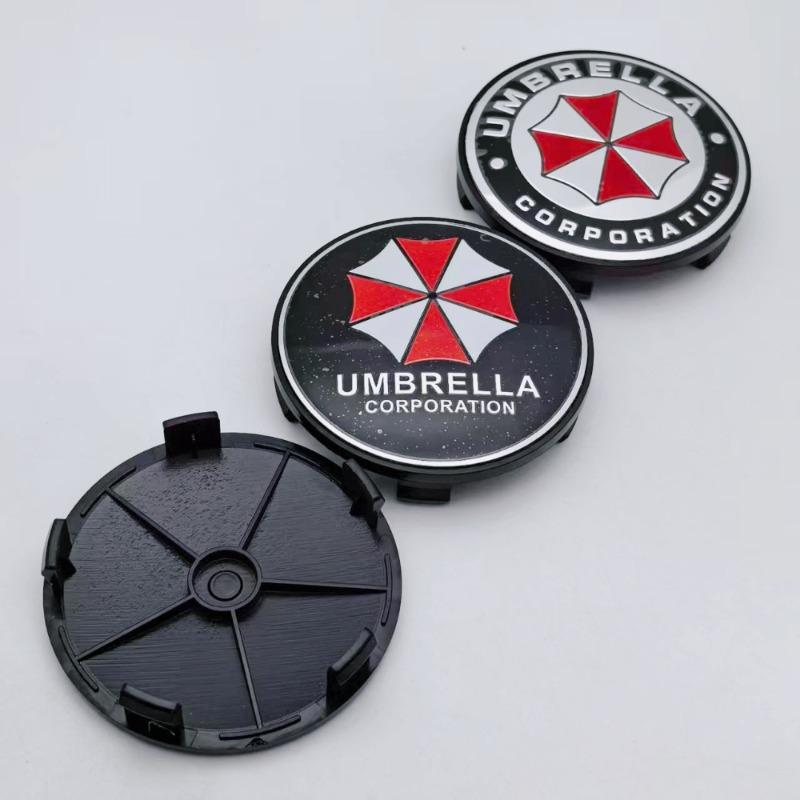 4pcs Umbrella Logo Emblem Car Wheel Center Caps OD 68MM Clips 63MM Wheels Hub Cap Rim Hubcaps Dust Cover Relpace Car Accessories